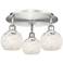 Ballston 17.75"W 3 Light Satin Nickel Flush Mount w/ White Mouchette S