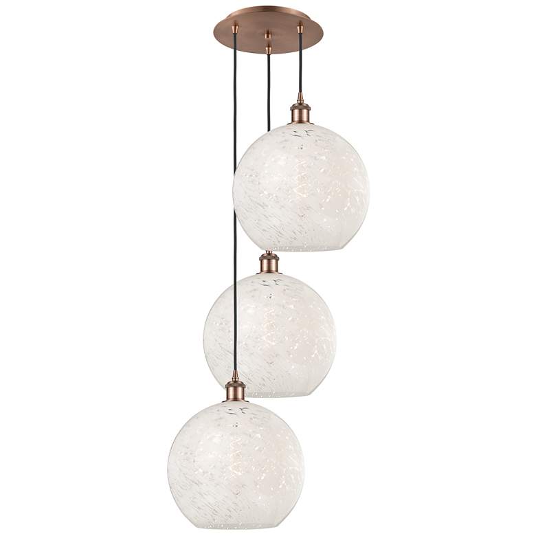 Image 1 Ballston 18.5"W 3 Light Copper Corded Multi Pendant w/ Mouchette Shade