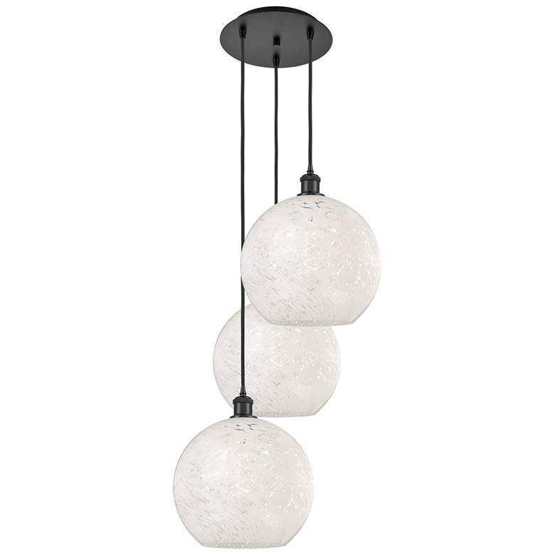 Image 1 Ballston 18.5"W 3 Light Matte Black Corded Multi Pendant w/ Mouchette
