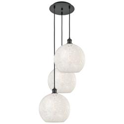 Ballston 18.5"W 3 Light Matte Black Corded Multi Pendant w/ Mouchette