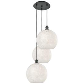 Ballston 18.5"W 3 Light Matte Black Corded Multi Pendant w/ Mouchette Ballston 18.5"W 3 Light Matte Black Corded Multi Pendant w/ Mouchette