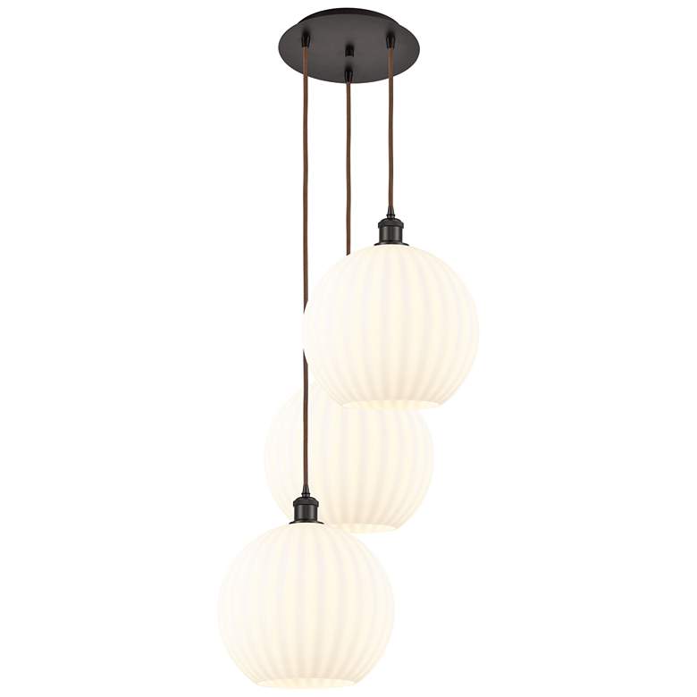 Image 1 Ballston 18.5"W 3 Light Oiled Bronze Corded Multi Pendant w/ Venetian