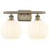 Ballston 18" Wide 2 Light Antique Brass Bath Light w/ White Venetian S