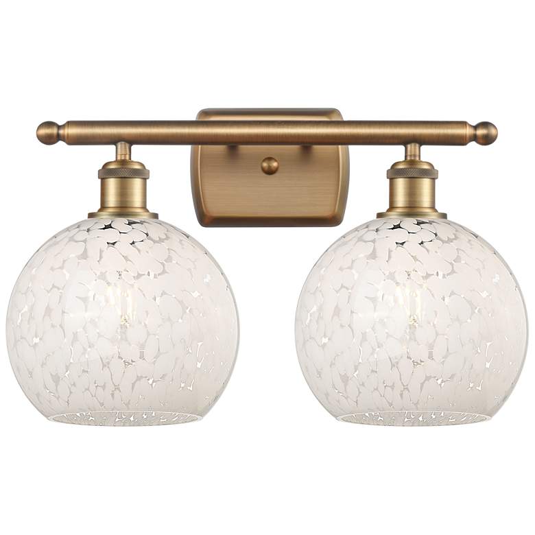 Image 1 Ballston 18" Wide 2 Light Brushed Brass Bath Light w/ White Mouchette