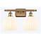 Ballston 18" Wide 2 Light Brushed Brass Bath Light w/ White Venetian S