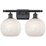 Ballston 18" Wide 2 Light Matte Black Bath Light With White Mouchette