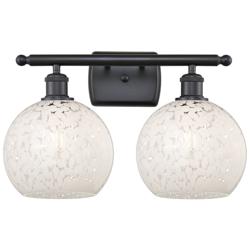 Ballston 18" Wide 2 Light Matte Black Bath Light With White Mouchette