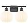 Ballston 18" Wide 2 Light Matte Black Bath Light With White Venetian S