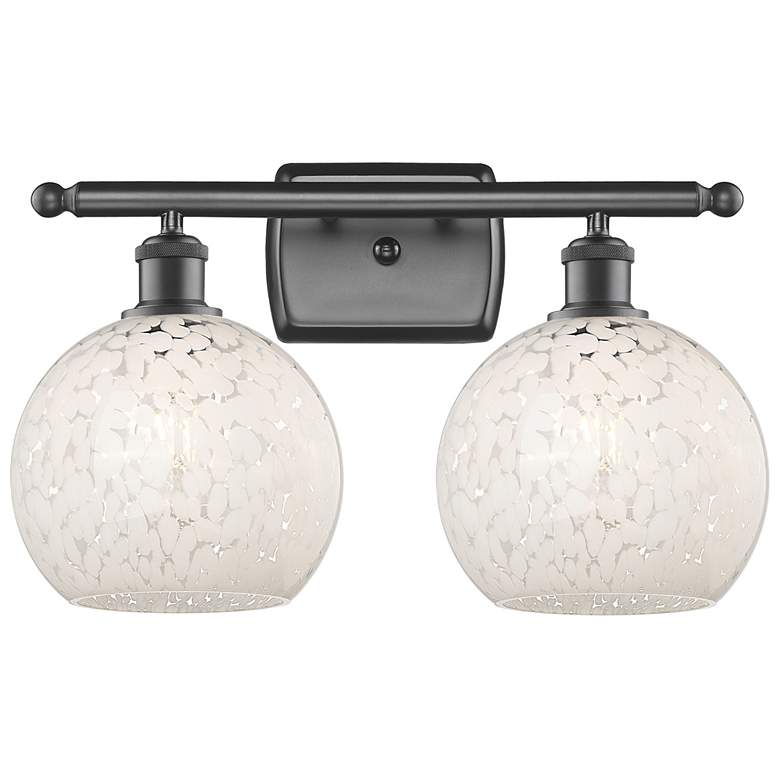 Image 1 Ballston 18"W 2 Light Oil Rubbed Bronze Bath Light w/ White Mouchette