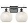 Ballston 18"W 2 Light Oil Rubbed Bronze Bath Light w/ White Mouchette