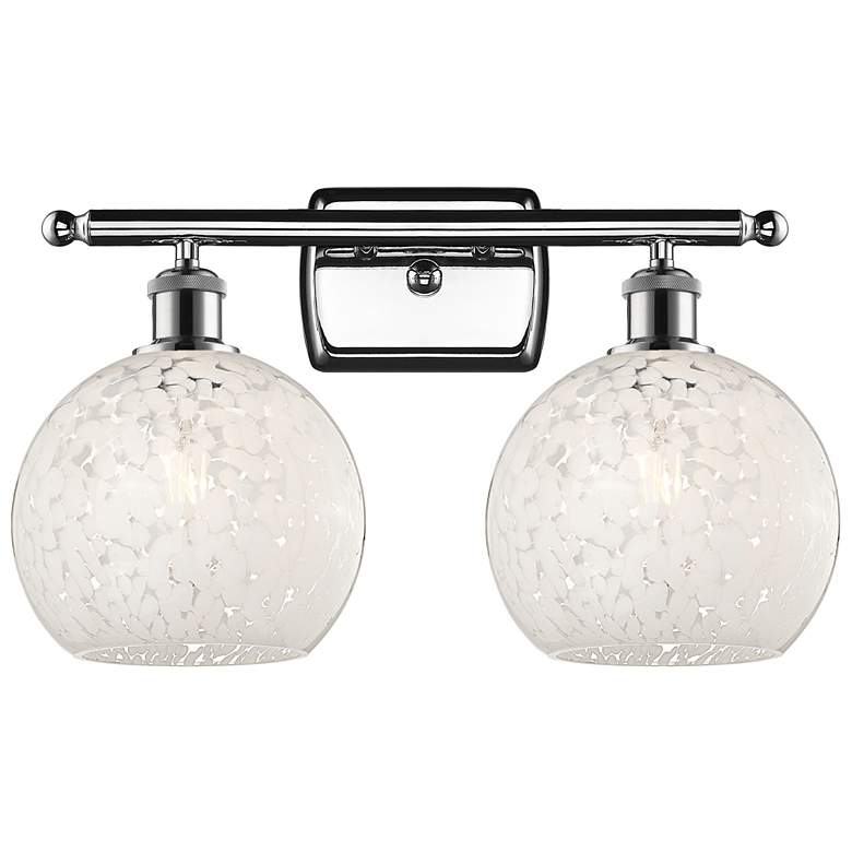 Image 1 Ballston 18"W 2 Light Polished Chrome Bath Light w/ White Mouchette Sh