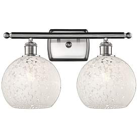 Image1 of Ballston 18"W 2 Light Satin Nickel Bath Light w/ White Mouchette Shade