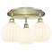 Ballston 19.75"W 3 Light Antique Brass Flush Mount w/ White Venetian S