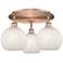 Ballston 19.75"W 3 Light Copper Flush Mount w/ White Mouchette Shade