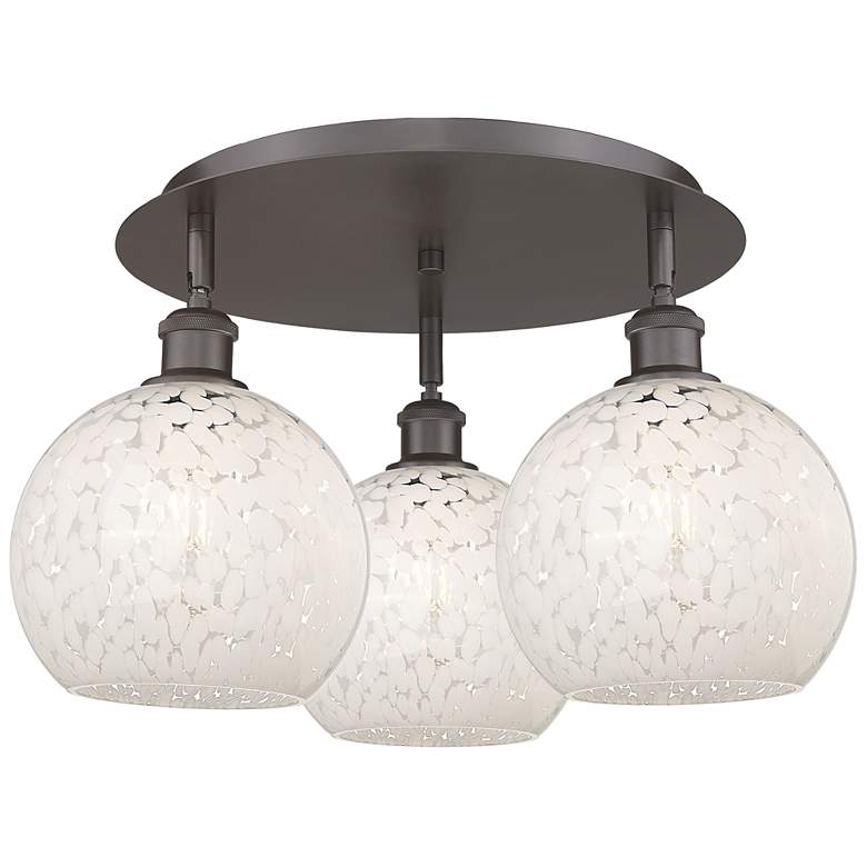 Image 1 Ballston 19.75"W 3 Light Oiled Bronze Flush Mount w/ White Mouchette S