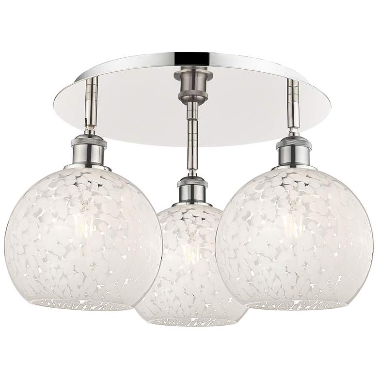 Image 1 Ballston 19.75"W 3 Light Polished Nickel Flush Mount w/ Mouchette Shad