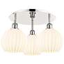 Ballston 19.75"W 3 Light Polished Nickel Flush Mount w/ Venetian Shade