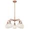 Ballston 24"W 5 Light Copper Stemmed Chandelier w/ White Mouchette Sha