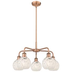 Ballston 24"W 5 Light Copper Stemmed Chandelier w/ White Mouchette Sha Ballston 24"W 5 Light Copper Stemmed Chandelier w/ White Mouchette Sha