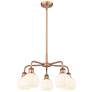 Ballston 24"W 5 Light Copper Stemmed Chandelier w/ White Venetian Shad