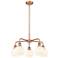 Ballston 24"W 5 Light Copper Stemmed Chandelier w/ White Venetian Shad