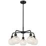 Ballston 24"W 5 Light Matte Black Stemmed Chandelier w/ Mouchette Shad