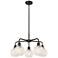 Ballston 24"W 5 Light Oiled Bronze Stemmed Chandelier w/ Mouchette Sha