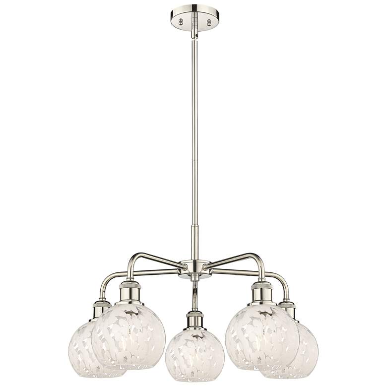 Image 1 Ballston 24"W 5 Light Polished Nickel Stemmed Chandelier w/ Mouchette