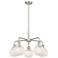 Ballston 24"W 5 Light Satin Nickel Stemmed Chandelier w/ Mouchette Sha