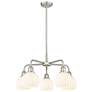 Ballston 24"W 5 Light Satin Nickel Stemmed Chandelier w/ Venetian Shad