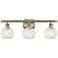 Ballston 26" Wide 3 Light Antique Brass Bath Light w/ White Mouchette