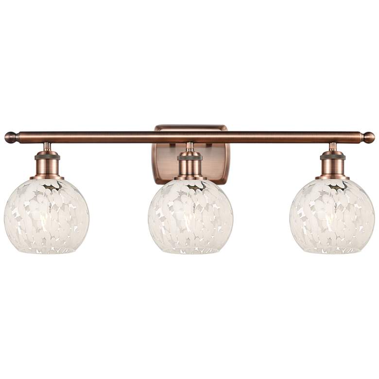 Image 1 Ballston 26"W 3 Light Antique Copper Bath Light w/ White Mouchette Sha