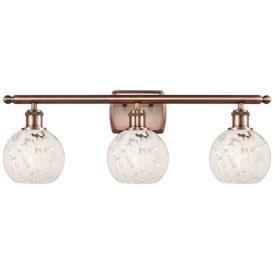 Ballston 26"W 3 Light Antique Copper Bath Light w/ White Mouchette Sha Ballston 26"W 3 Light Antique Copper Bath Light w/ White Mouchette Sha