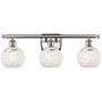 Ballston 26"W 3 Light Satin Nickel Bath Light w/ White Mouchette Shade