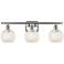 Ballston 26"W 3 Light Satin Nickel Bath Light w/ White Mouchette Shade