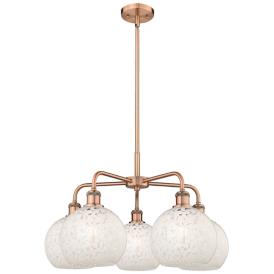 Ballston 26"W 5 Light Copper Stemmed Chandelier w/ White Mouchette Sha Ballston 26"W 5 Light Copper Stemmed Chandelier w/ White Mouchette Sha