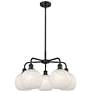 Ballston 26"W 5 Light Matte Black Stemmed Chandelier w/ Mouchette Shad