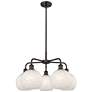 Ballston 26"W 5 Light Oiled Bronze Stemmed Chandelier w/ Mouchette Sha