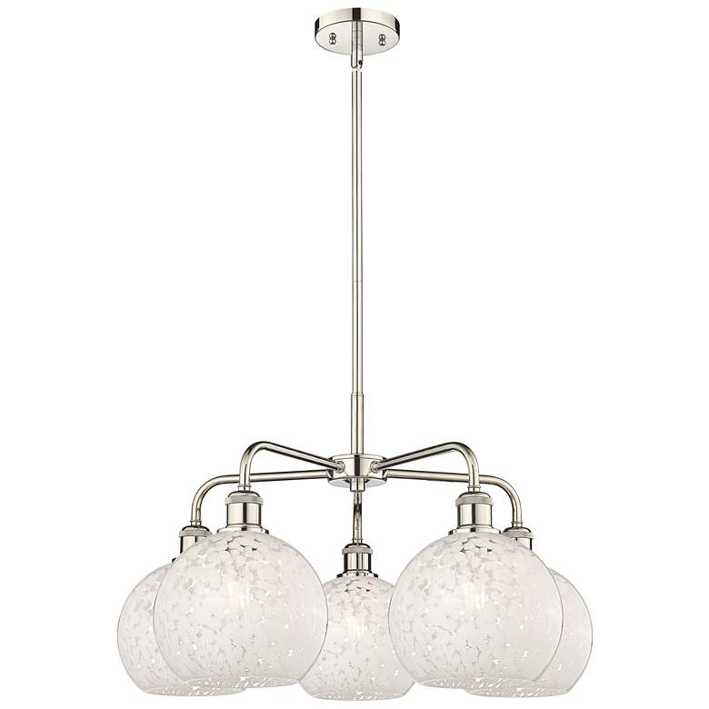 Image 1 Ballston 26"W 5 Light Polished Nickel Stemmed Chandelier w/ Mouchette