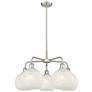 Ballston 26"W 5 Light Satin Nickel Stemmed Chandelier w/ Mouchette Sha