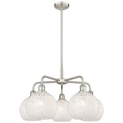 Ballston 26"W 5 Light Satin Nickel Stemmed Chandelier w/ Mouchette Sha