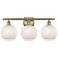 Ballston 28" Wide 3 Light Antique Brass Bath Light w/ White Mouchette