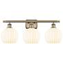 Ballston 28" Wide 3 Light Antique Brass Bath Light w/ White Venetian S