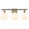Ballston 28" Wide 3 Light Antique Brass Bath Light w/ White Venetian S