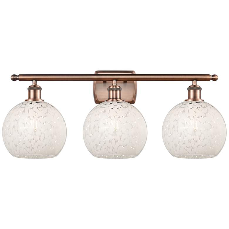 Image 1 Ballston 28"W 3 Light Antique Copper Bath Light w/ White Mouchette Sha