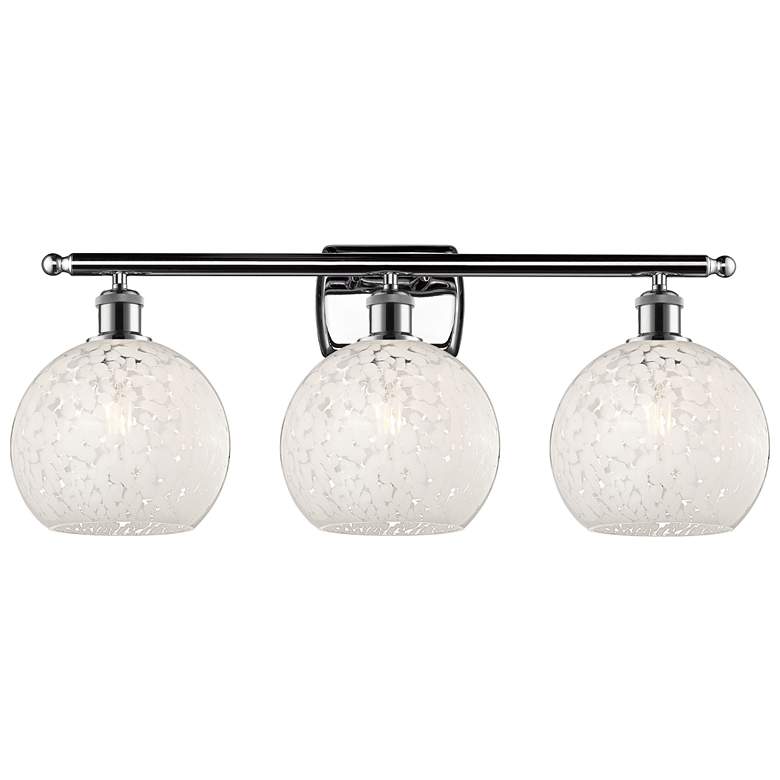 Image 1 Ballston 28"W 3 Light Polished Chrome Bath Light w/ White Mouchette Sh
