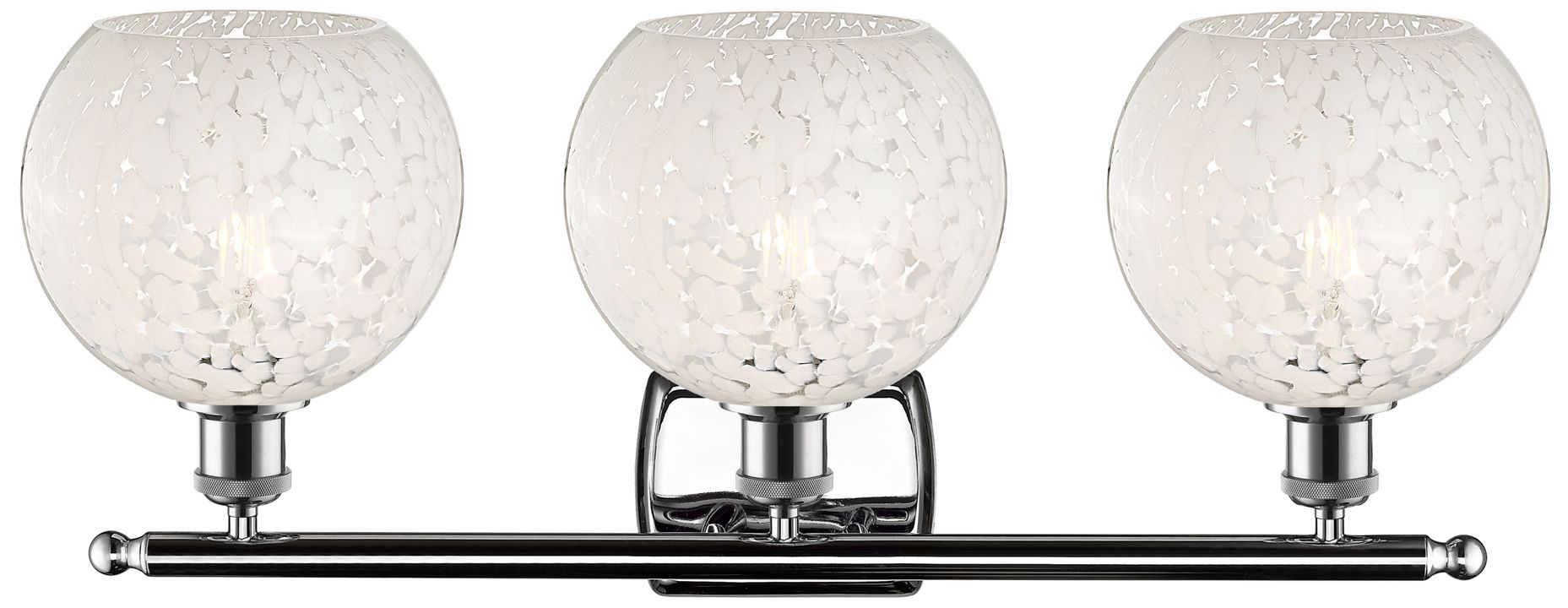 Image 2 Ballston 28"W 3 Light Polished Chrome Bath Light w/ White Mouchette Sh more views