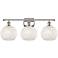 Ballston 28"W 3 Light Polished Nickel Bath Light w/ White Mouchette Sh