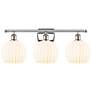 Ballston 28"W 3 Light Polished Nickel Bath Light w/ White Venetian Sha