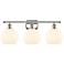 Ballston 28"W 3 Light Polished Nickel Bath Light w/ White Venetian Sha